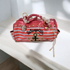 Betsey Johnson Red and White Striped Bag